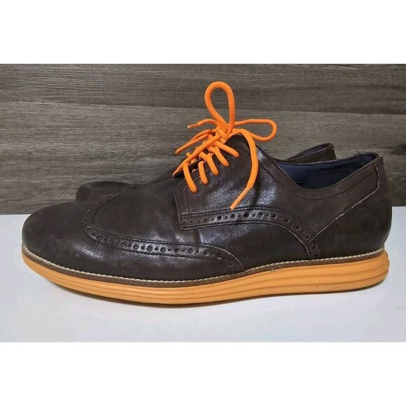Cole Haan Mens Size 11.5 Original Grand Wingtip Oxford Java-Tumeric Brown Orange - Picture 1 of 7